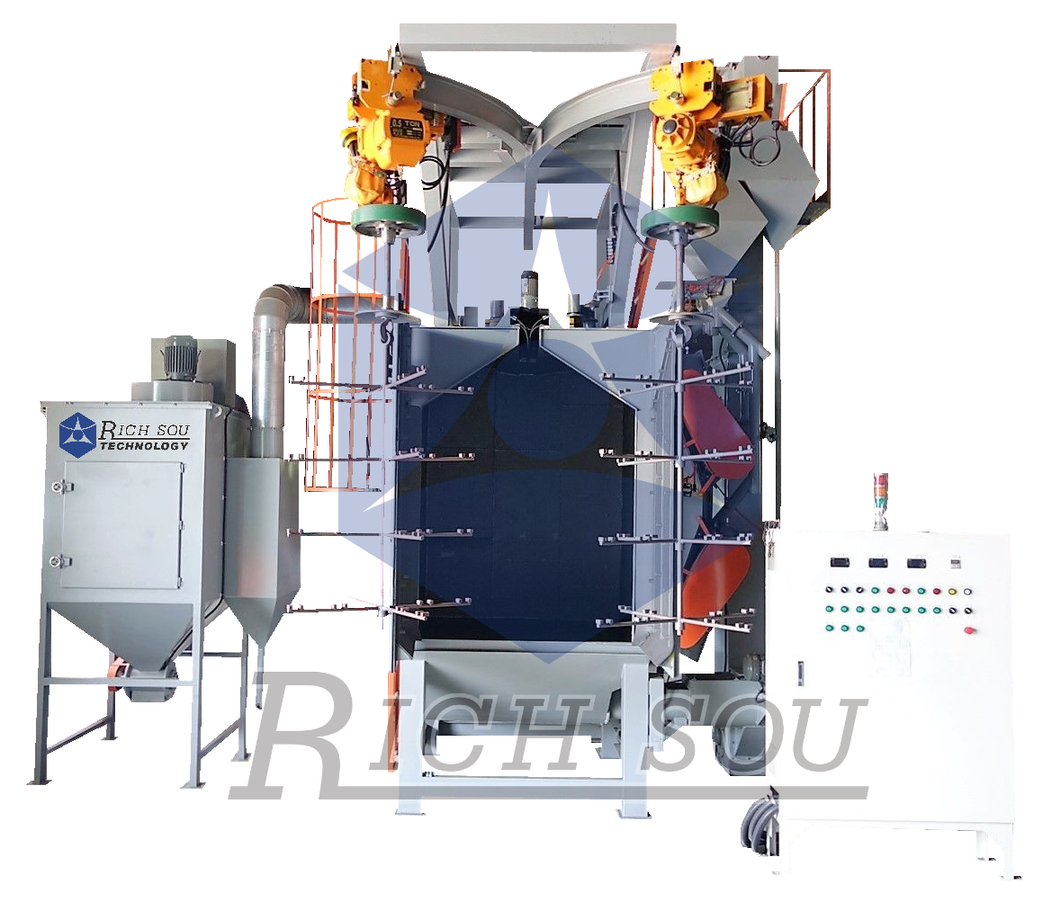 
                            TSA-155 人字型吊噴珠擊噴砂機Y-Rail Hanger Type Shot Blasting Machine
                        