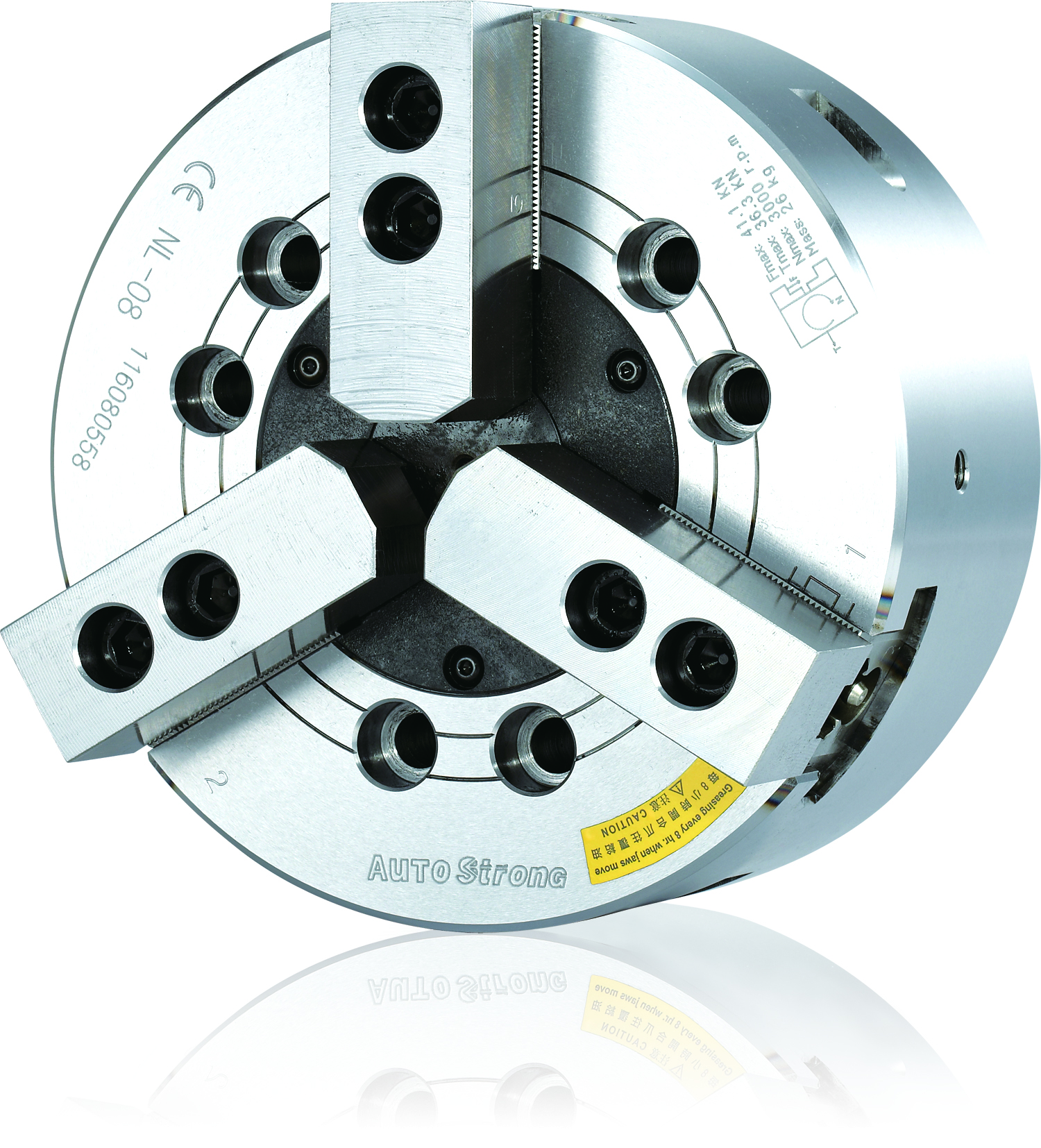 3-jaw long stroke through - hole power chuck (adapter included)