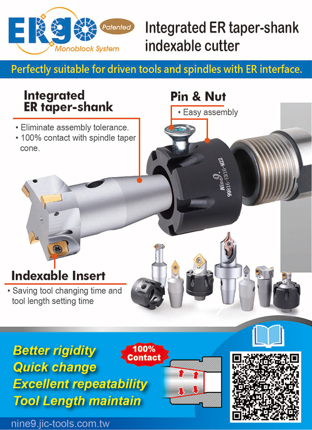 
                            Nine_9 Integrated ER taper-shank indexable cutter
                        