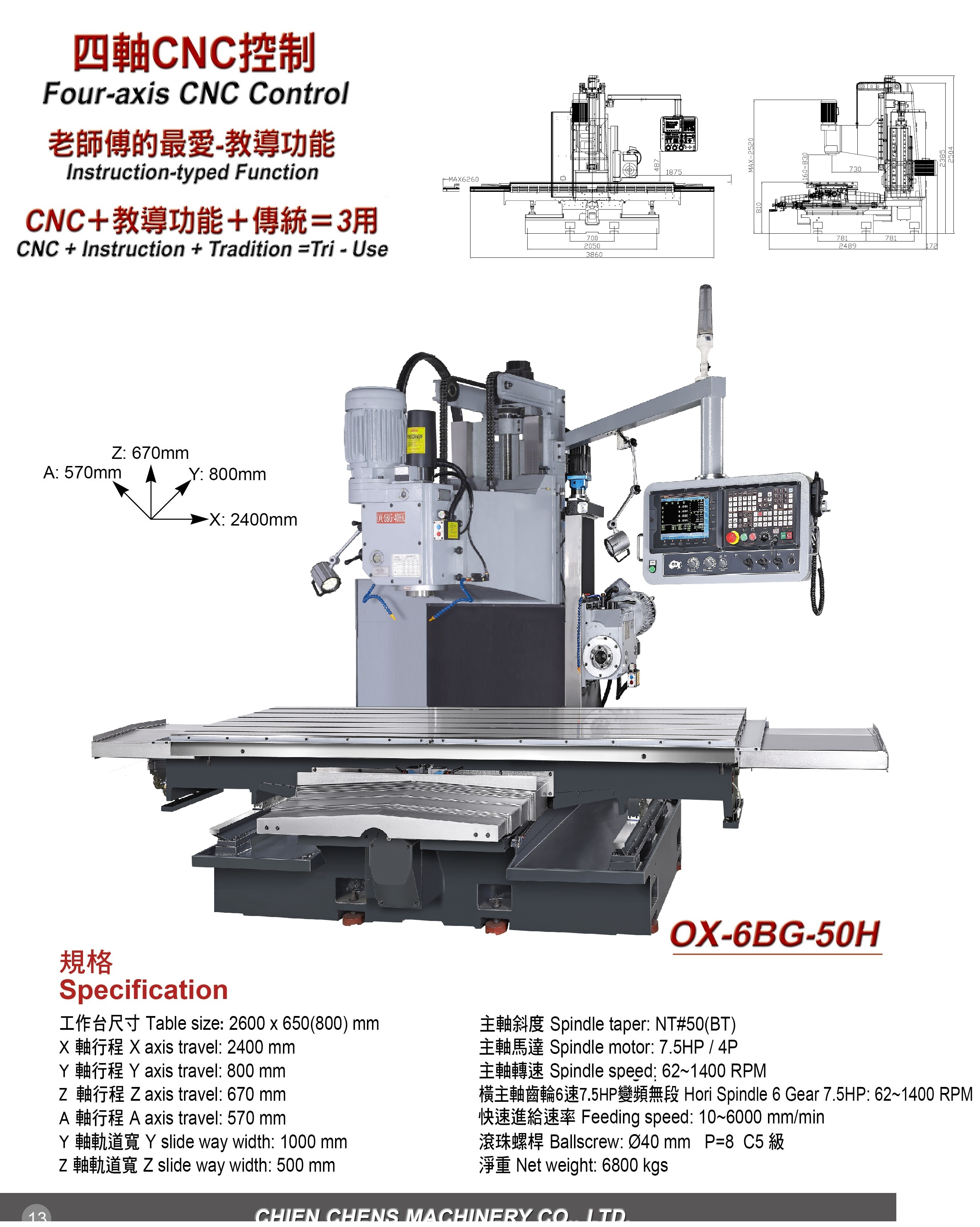 
                                OX-CNC milling machine  OX-6BG-50H
                            