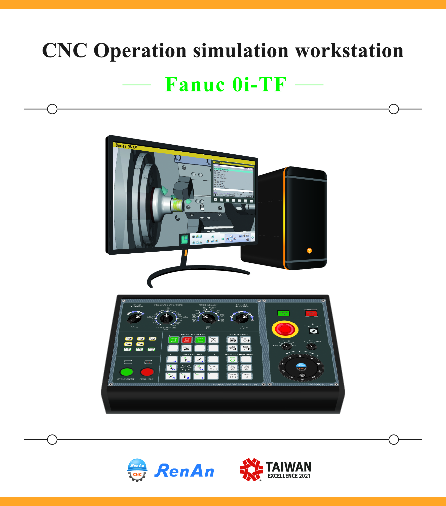 CNC Operation Simulation Workstations-Fanuc 0i-TF-Handle mode|【RenAn Soft】