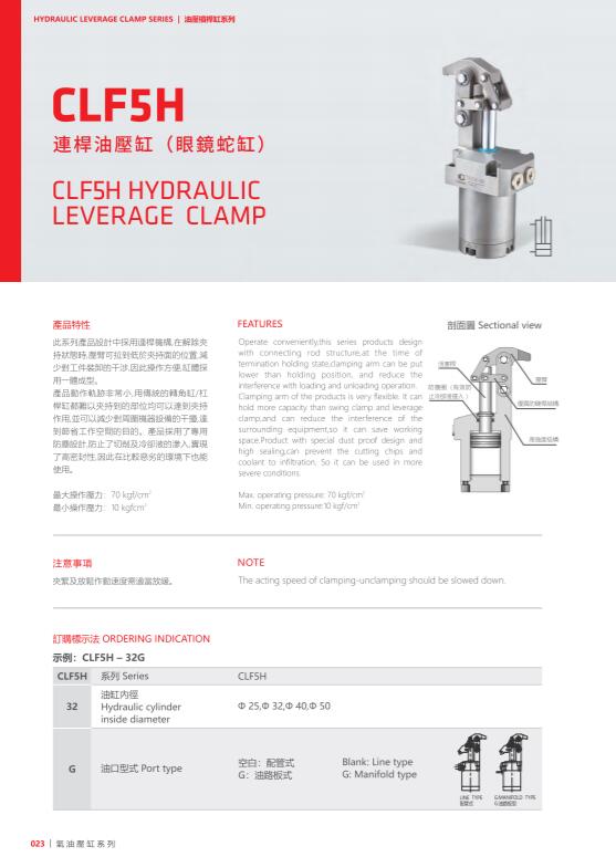 CLF5H Hydraulic Leverage Clamp