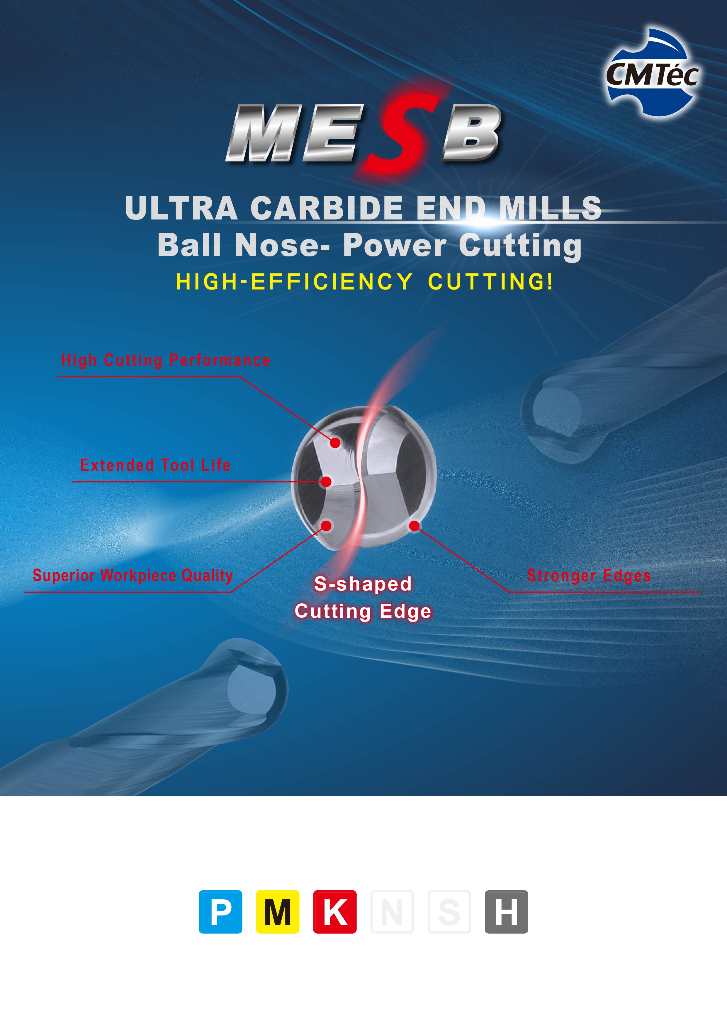 MESB ULTRA CARBIDE END MILLS- Ball Nose- Power Cutting