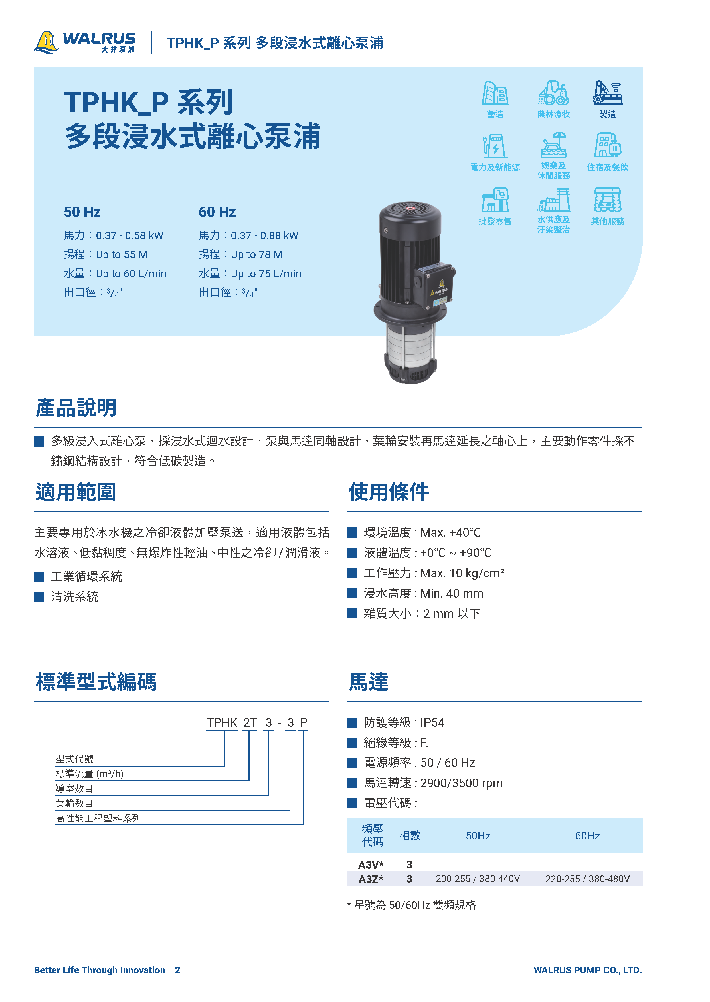 多段浸水式離心泵浦