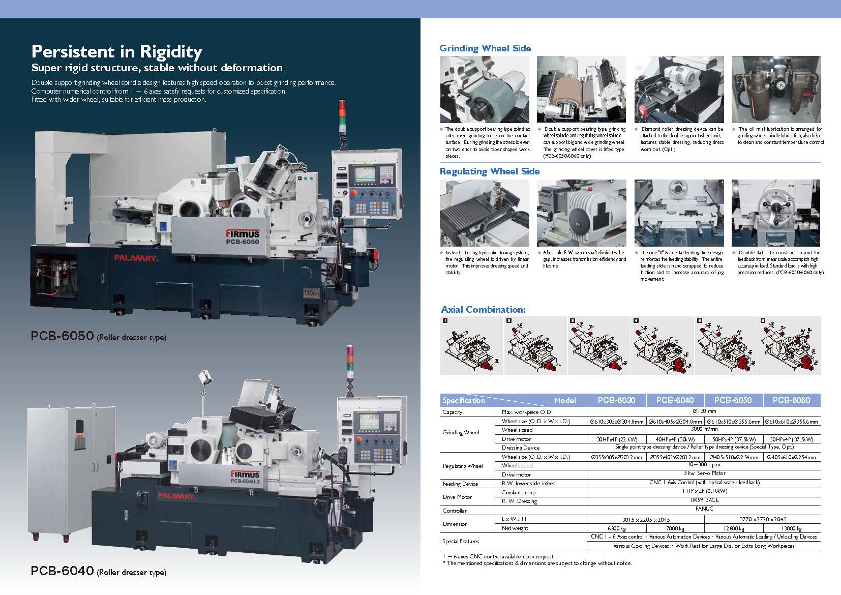 CNC Centerless Grinding Machine - Bearing Spindle type PCB-6040-3