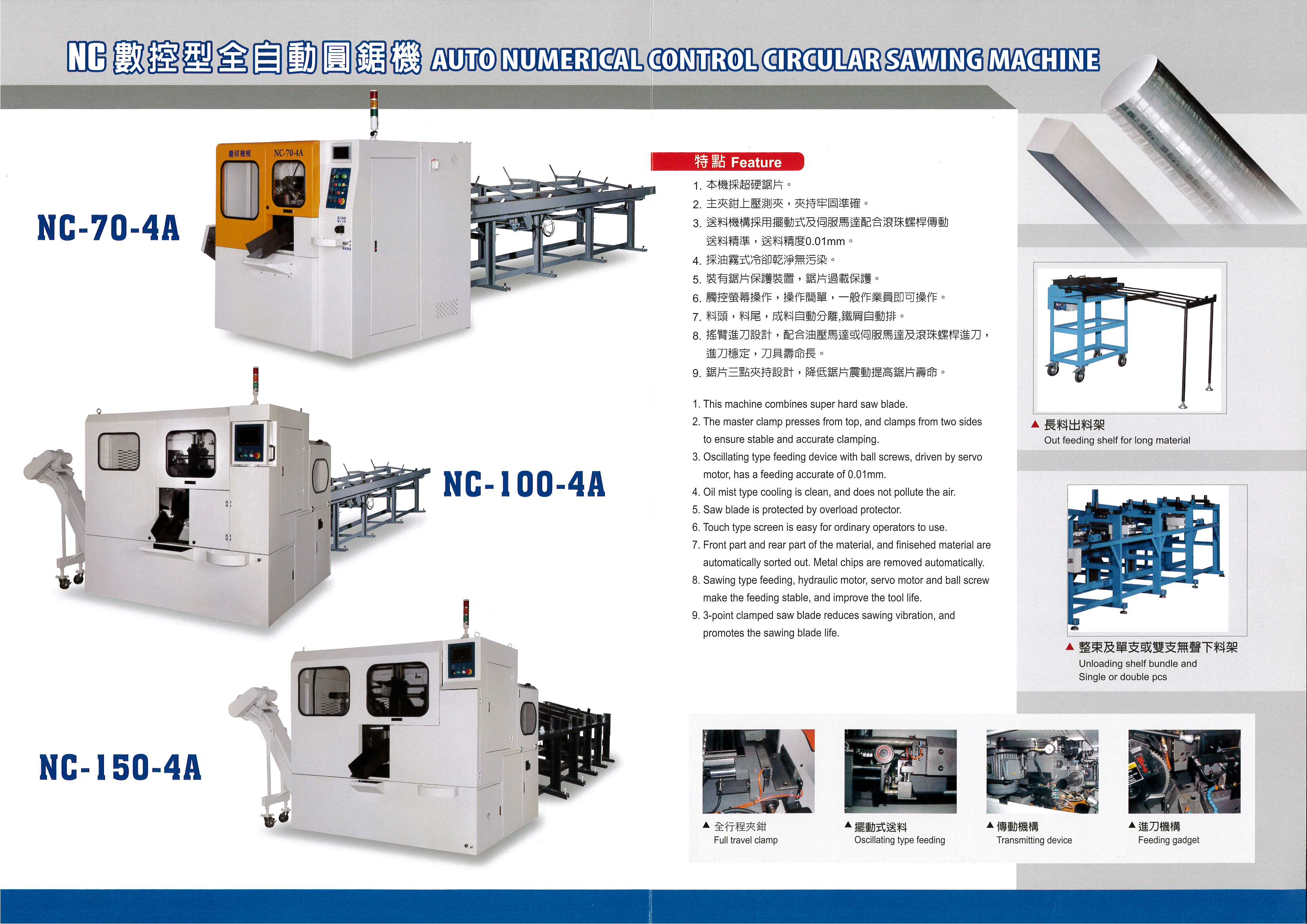 NC CONTROL TYPE AUTOMATIC CIRCULAR SAWING MACHINE/NC-70-4A