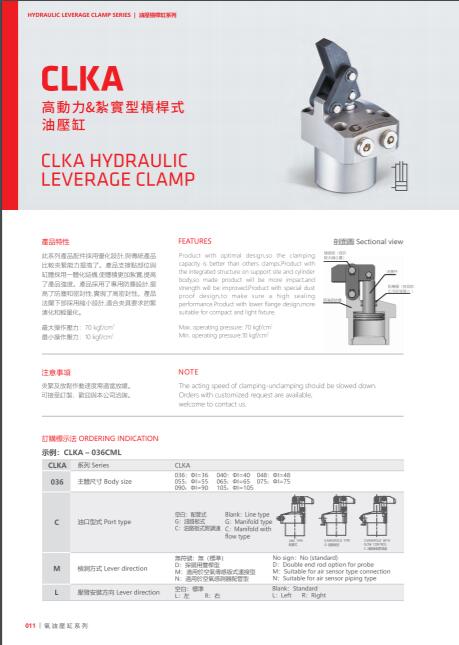CLKA Hydraulic Leverage Clamp