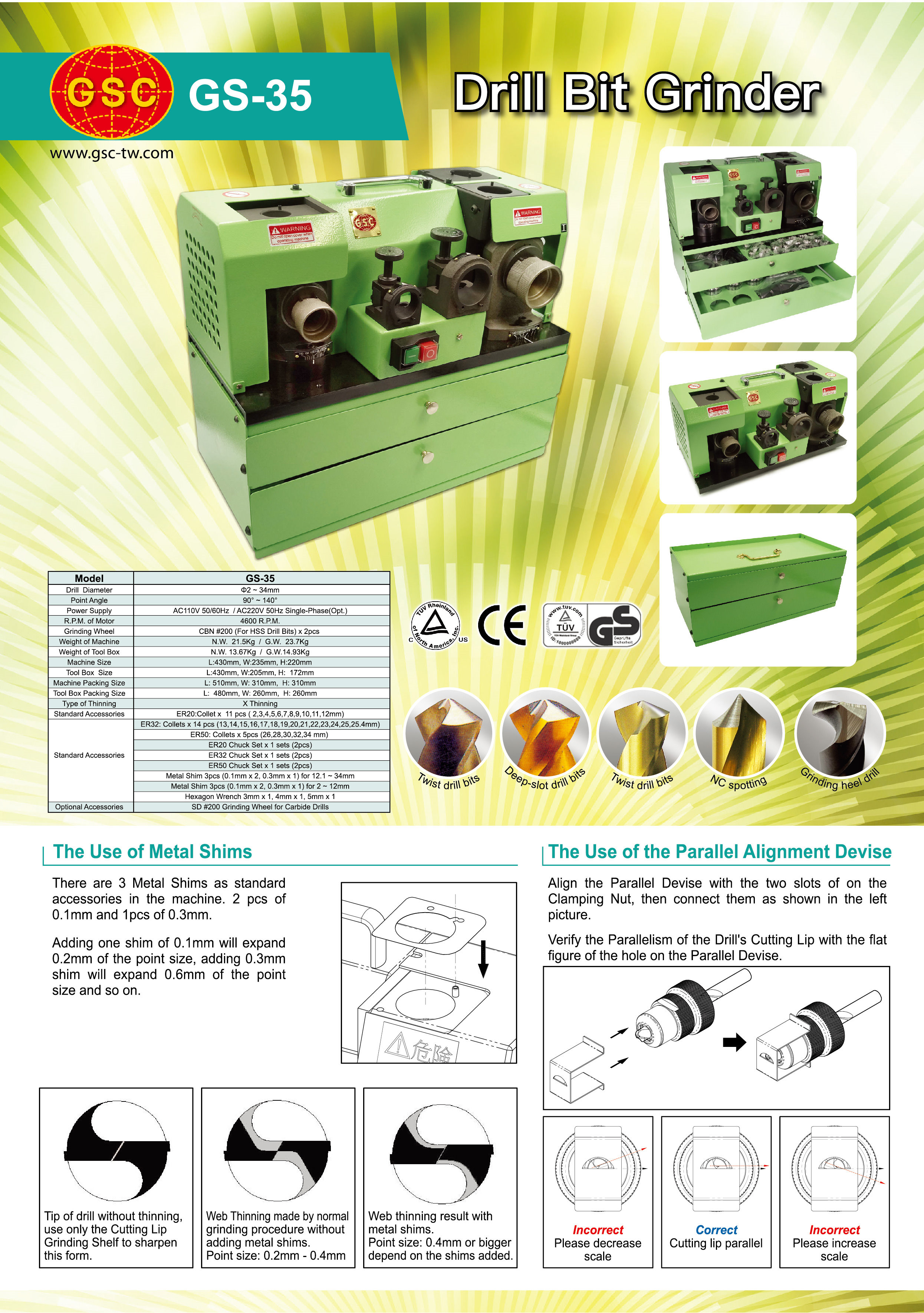 GS-35 Drill Re-grinder