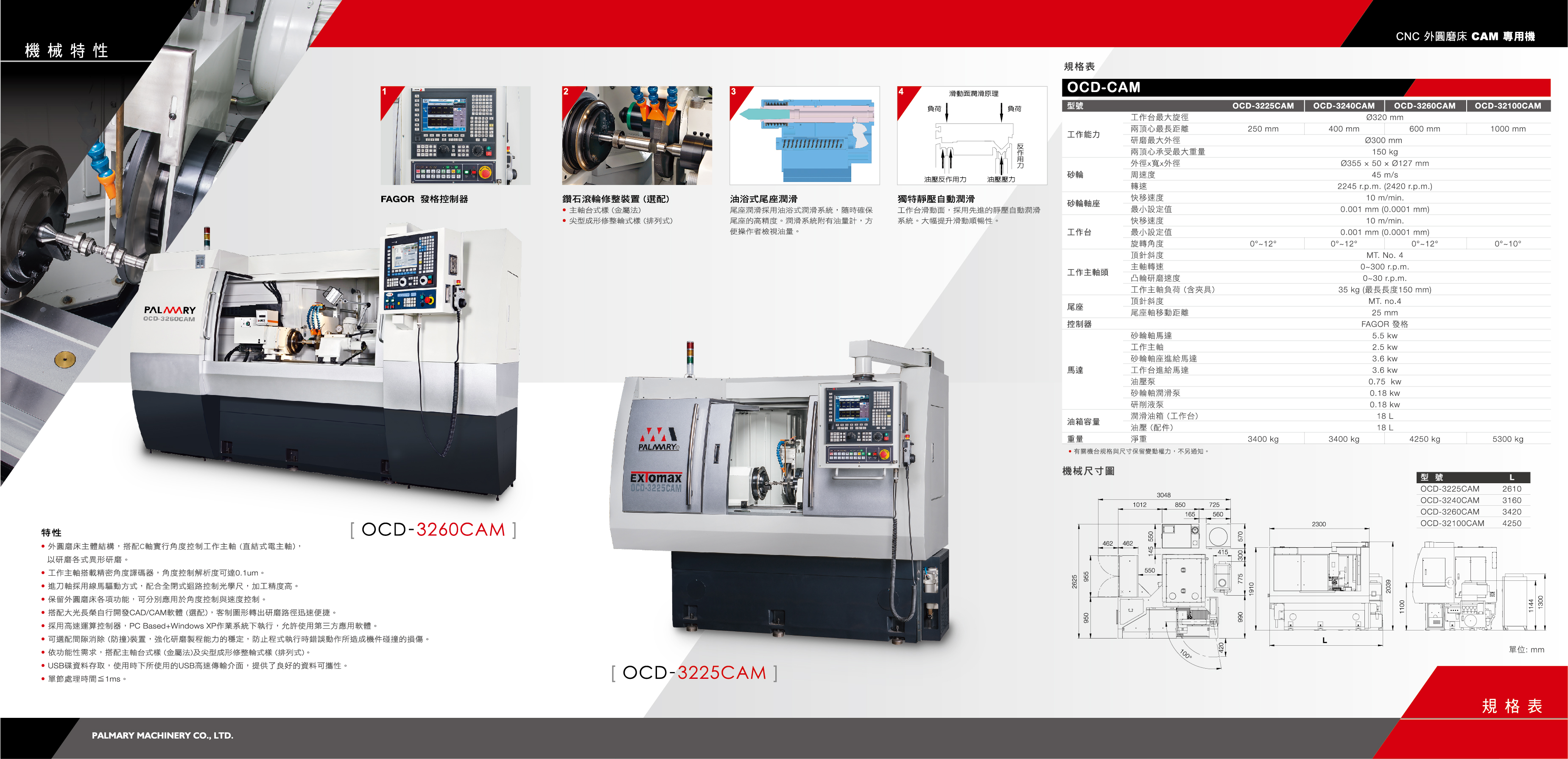 CNC 外圓磨床- 異形研磨系列 OCD-3260CAM