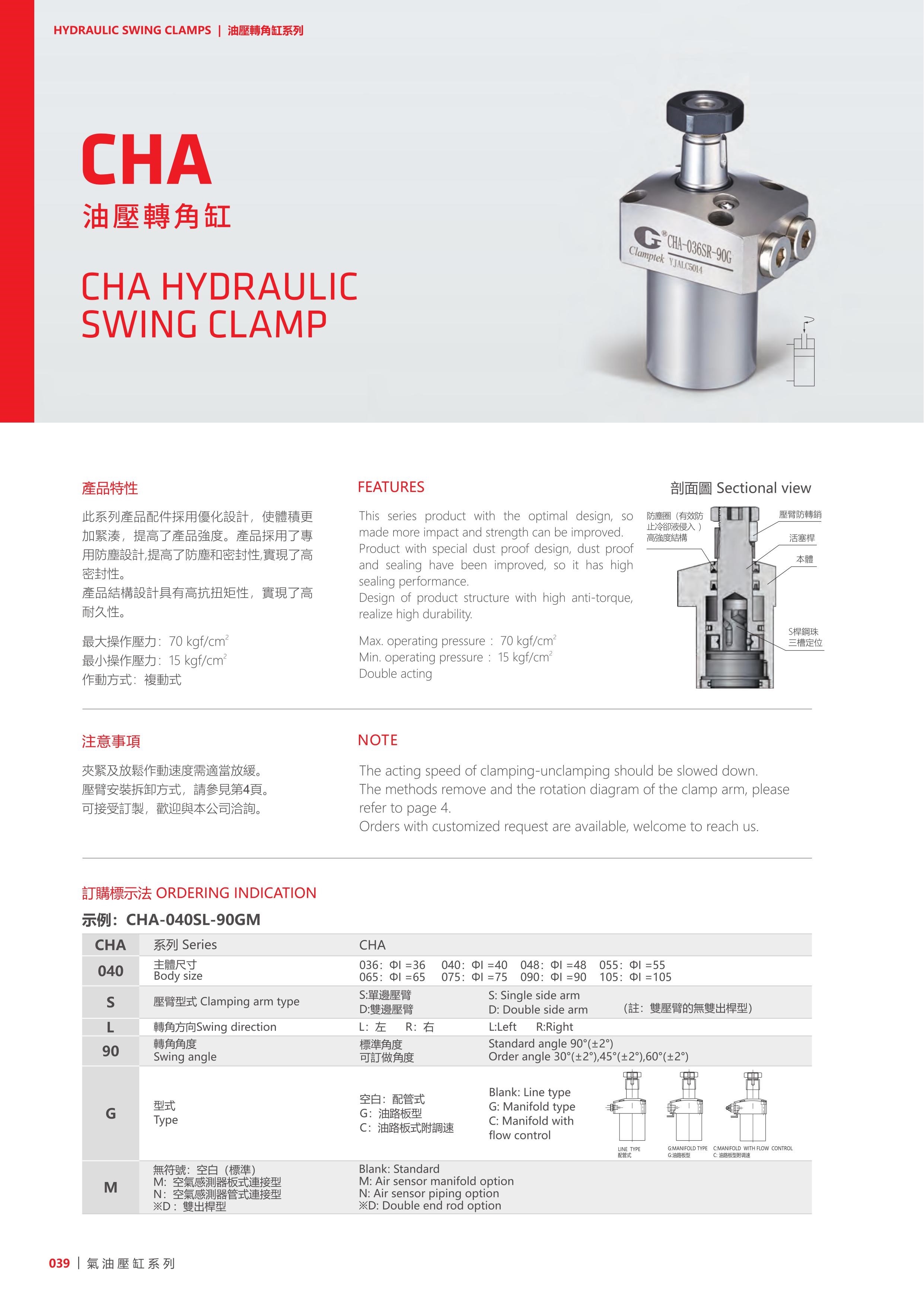 CHA Hydraulic Swing Clamp